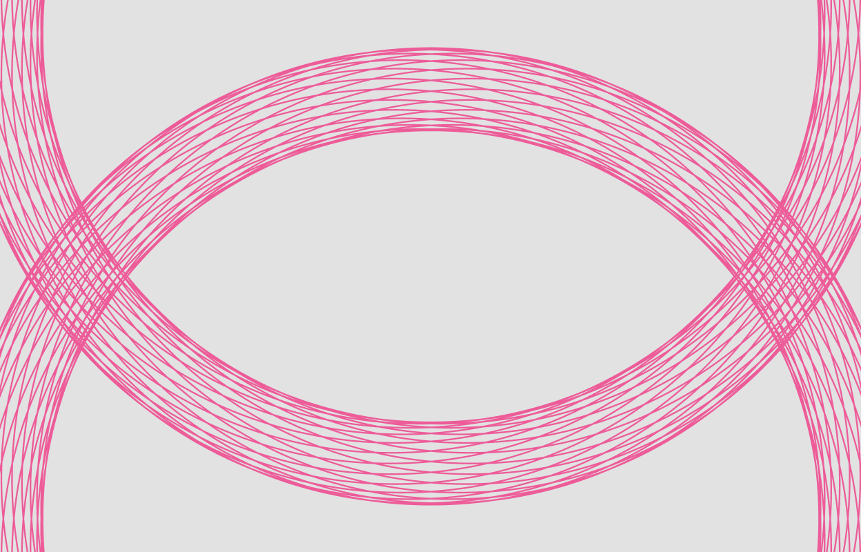Magenta circular line graphic on a grey background